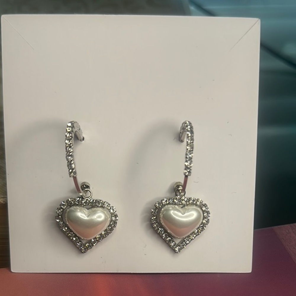 Elegant Silver Heart Earrings